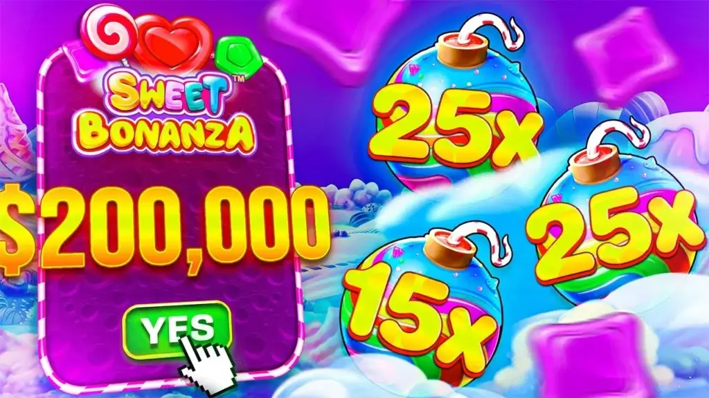 Sweet Bonanza bônus com multiplicadores altos e prêmio em dinheiro