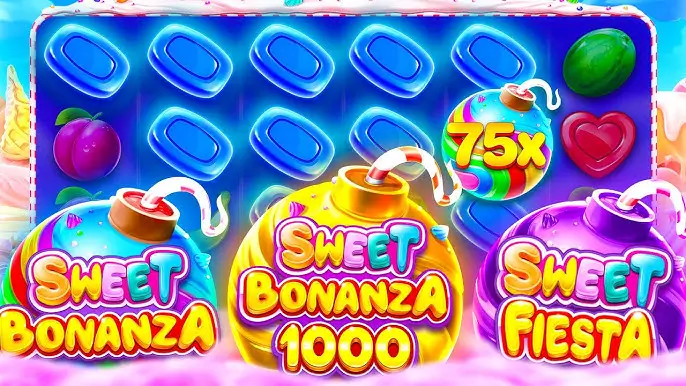 Sweet Bonanza recursos especiais com bombas e grandes multiplicadores